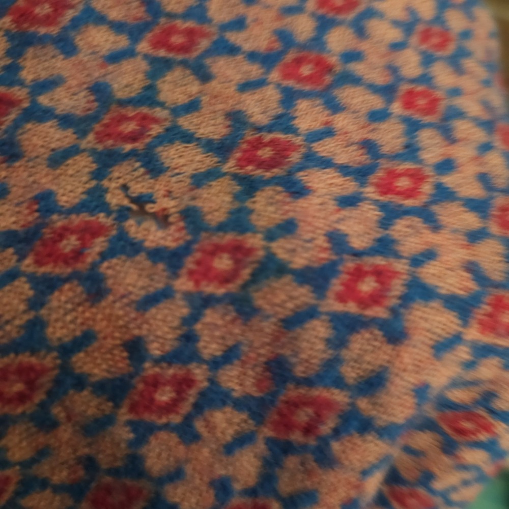 Vintage 1960's Dress Medieval Revival Maxi Floor Length Blue Red Coral As Is - Picture 15 of 15